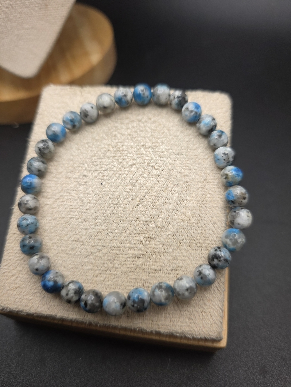 Blue Jasper Beaded Stretch Bracelet (2358)